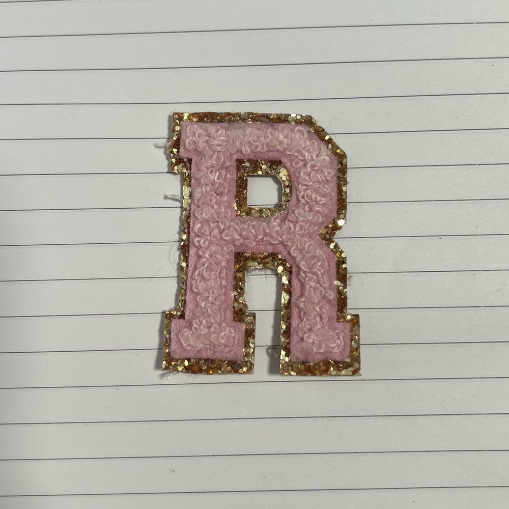 Stoney Clover Lane Chenille Pink Letter R Patch - Picture 2 of 5